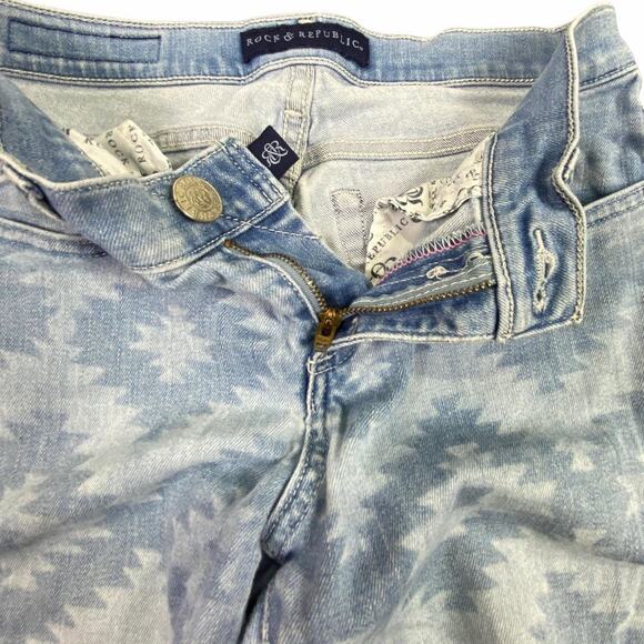 Rock & Republic Berlin Dreamcatcher Skinny Jeans Size 4 Blue White - Picture 8 of 14